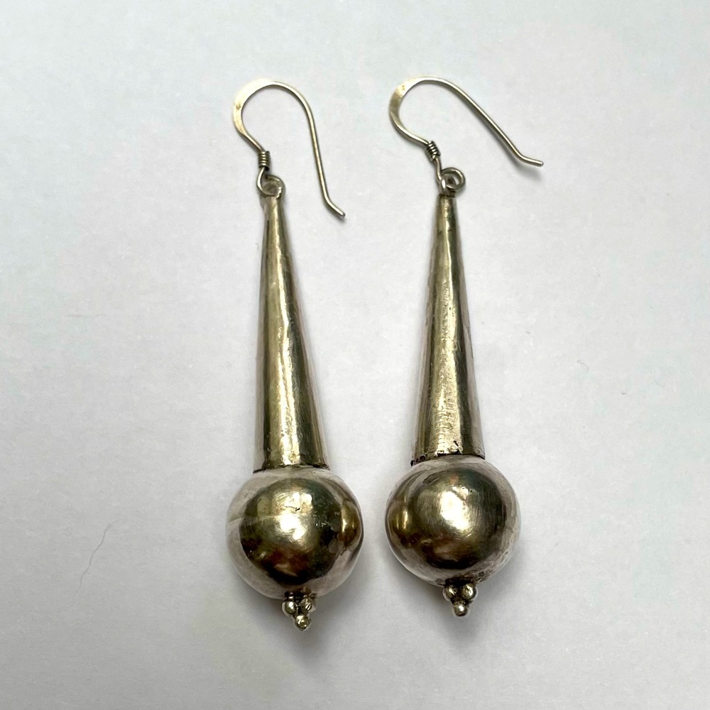 Boho silver earrings
